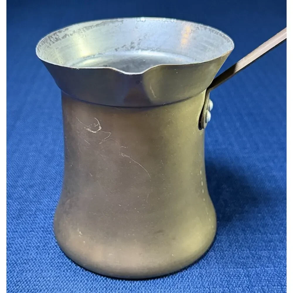 Vtg Brass Ibrik Cezve Arabic Turkish Pot Size 8 Lebanon w/ Cloth Filter
